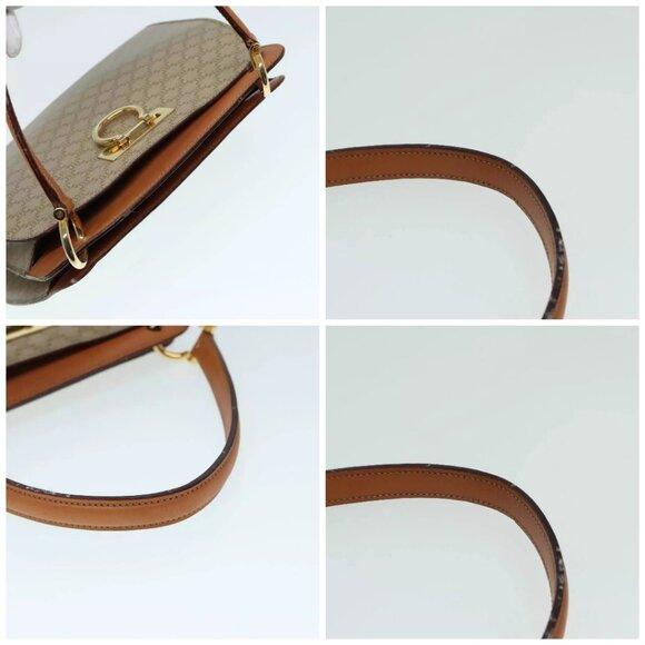 CELINE Macadam Canvas Hand Bag Beige Gold Auth 90219 - Picture 16 of 16